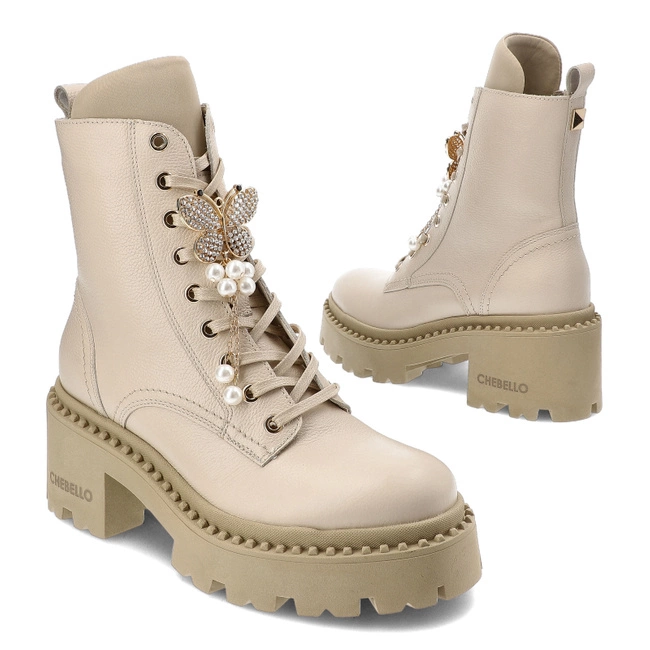 Členkové Topánky Chebello - 4590_-157-000-MIC-S303 Beżowy