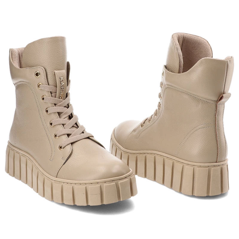 Šnúrovacie Členkové Topánky Karino - 4452/001-F Beż/Lico