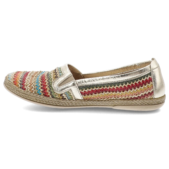 Espadrilky ARMODO - 10178 Plec.Beż/Kryształ Złoto