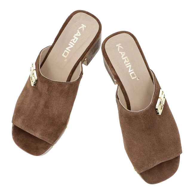 Šľapky KARINO - 5093/015-P Rustikal Welur