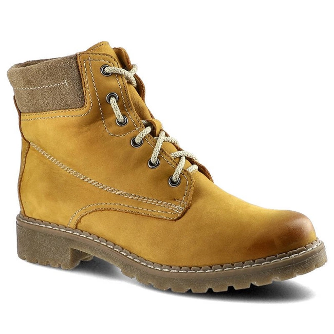 Členkové Topánky Pollonus - 5-0739-013 Żółty Nubuk/Beż Welur