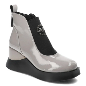 Členkové Topánky Vinceza - 66703 Szary Lakier Skóra