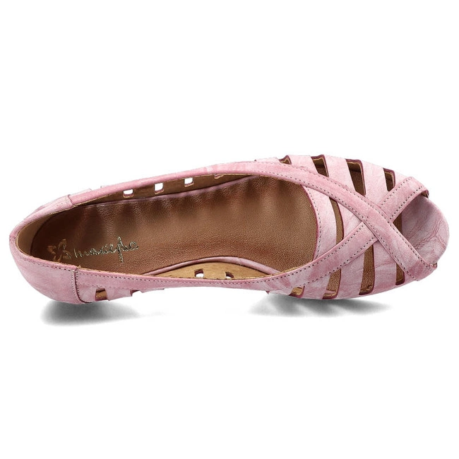 Baleríny Maciejka - 04506-08/00-5 Czerwony Na Biało