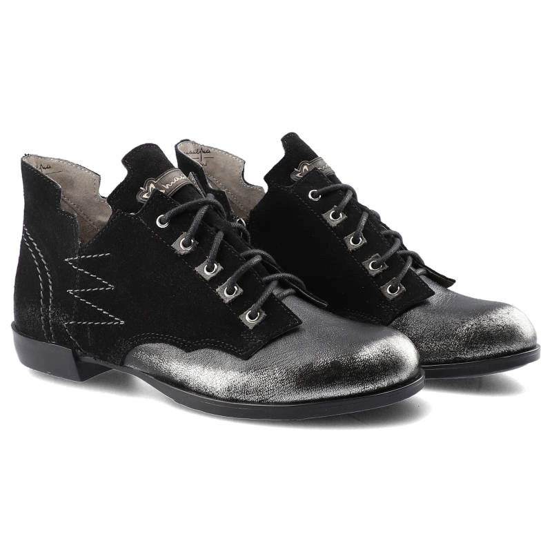 Šnúrovacie Členkové Topánky Maciejka - 2522K-01/00-5 Czarny Na Srebro