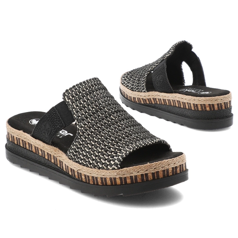 Šľapky RIEKER - V7953-00 Black Combination