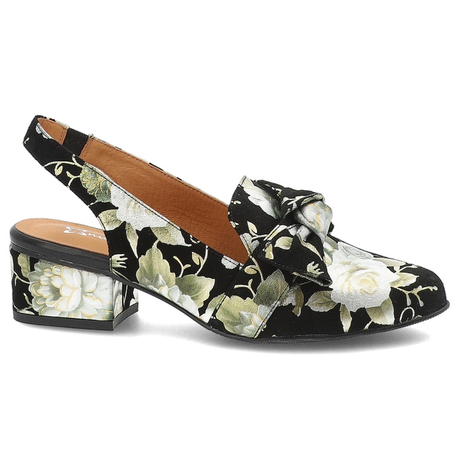 Sandále MACIEJKA - N6539-44/00-1 Czarny/Kwiaty Złoto