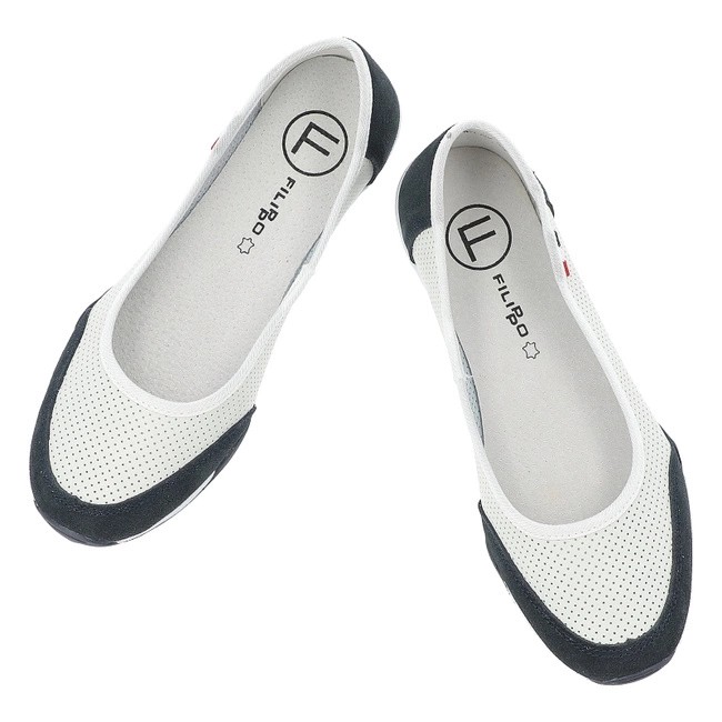 Baleríny FILIPPO - DP142/25 WH NV Biały/Granatowy