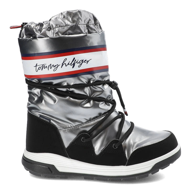 Snehule Tommy Hilfiger - T3A6-32436-1485918-Snow Boot Dark Silver 918