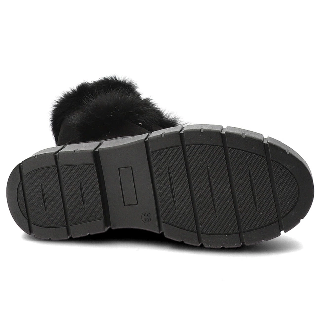 Čižmy Armodo - 5-1434-021 Czarny Welur + Królik