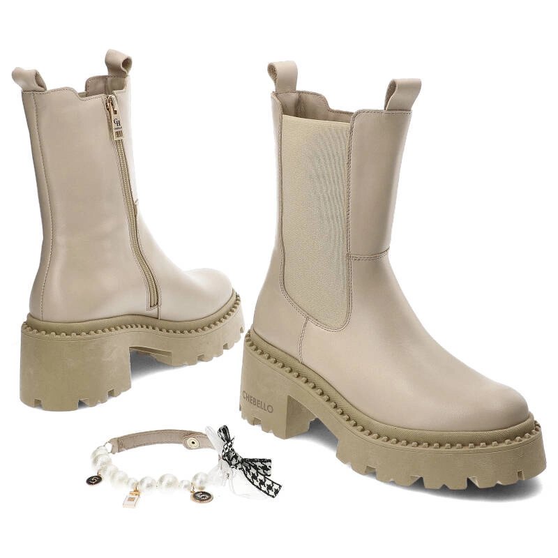 Členkové Topánky Chebello - 4254_-481-000-MIC-S303 Beżowy Jasny