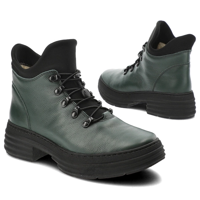 Šnúrovacie Členkové Topánky Wasak - 0736 Zielony Groszek