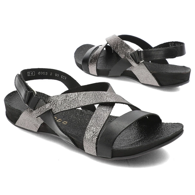 Sandále Armodo - 40032 Bf.Czarny+Polla Nikiel