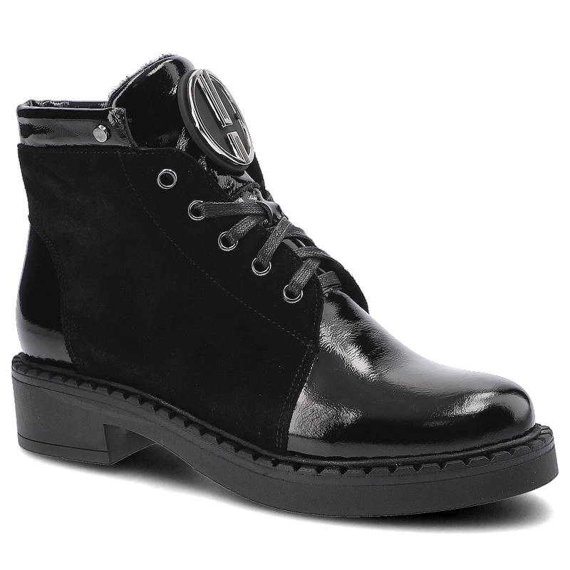 Členkové Topánky Pollonus - 5-1329-003 Czarny Naplak/Czarny Welur