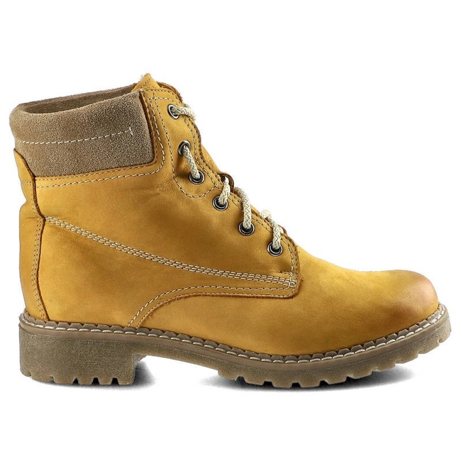 Členkové Topánky Pollonus - 5-0739-013 Żółty Nubuk/Beż Welur