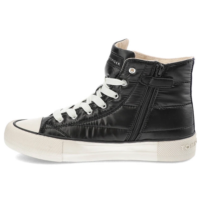 Plátenky Tommy Hilfiger - T3A9-32290-1437999-High Top Lace-Up Sneaker Black 999