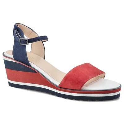 Sandále Damiss - DS-269 Czerwony Zamsz/Granat Zamsz