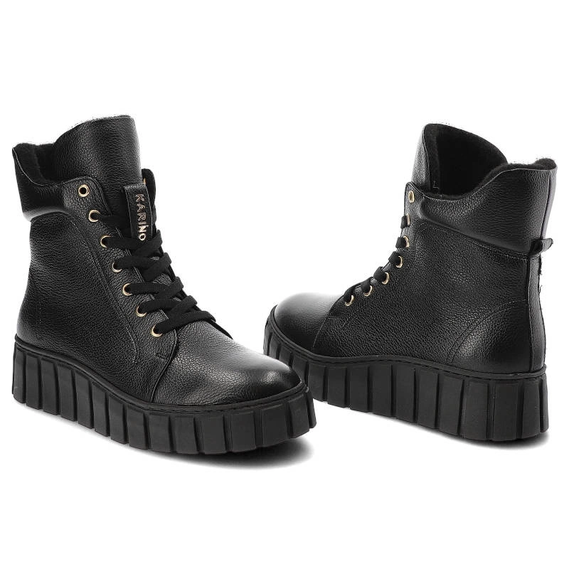 Šnúrovacie Členkové Topánky Karino - 4452/126-F Czarny/Lico