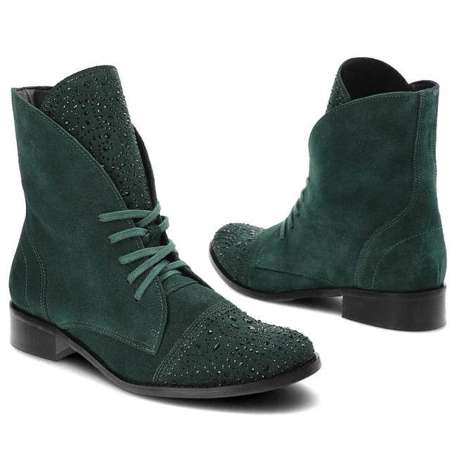 Členkové Topánky Exquisite - 1408 Ciemno Zielony Welur