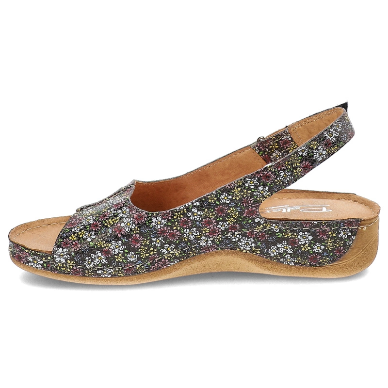 Sandále Pollonus - 5-0920-076 Nubuk Szary 1 Kwiaty