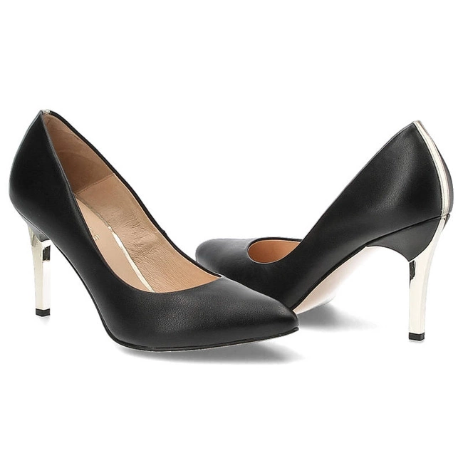 Lodičky Damiss - DS-531/1/A Czarne Lico/Złoto