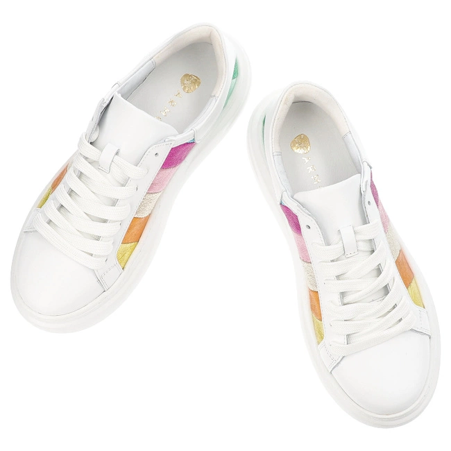 Tenisky ARMODO - 880 Białe Lico/Tęcza