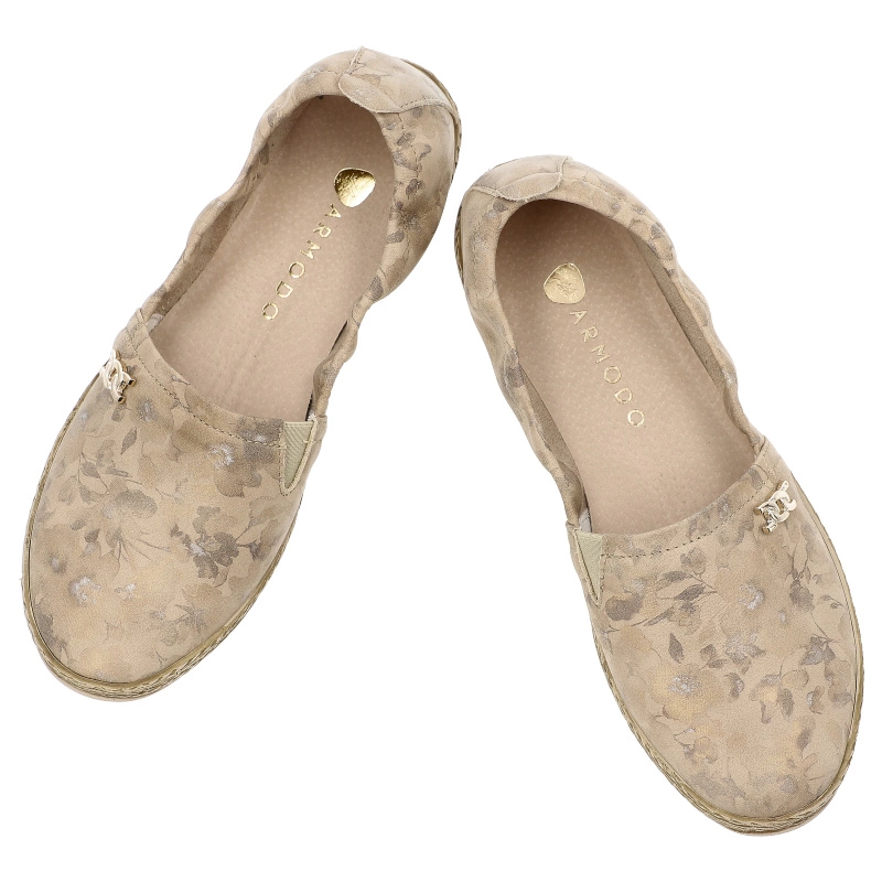 Poltopánky ARMODO - 10177 Kwiaty Beż
