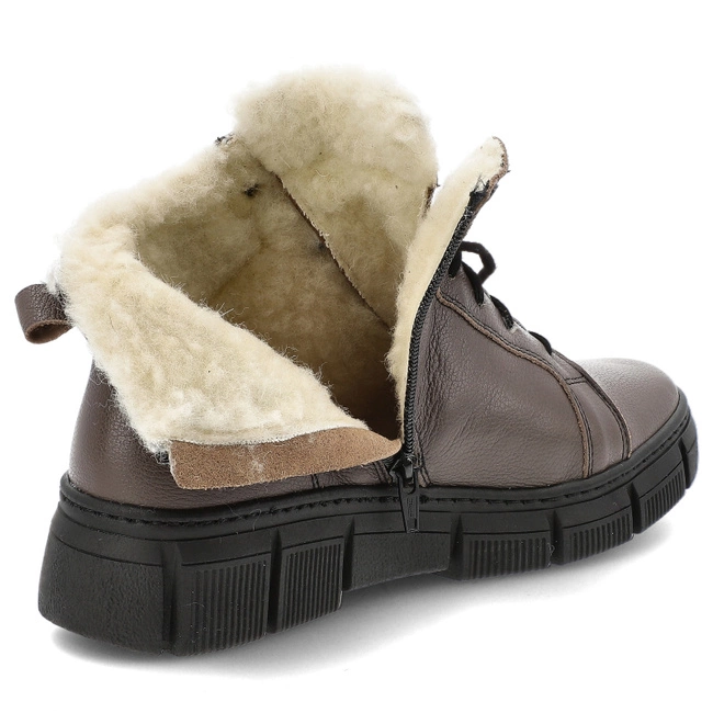 Šnúrovacie Členkové Topánky WASAK - 0699 Kakao/Wełna