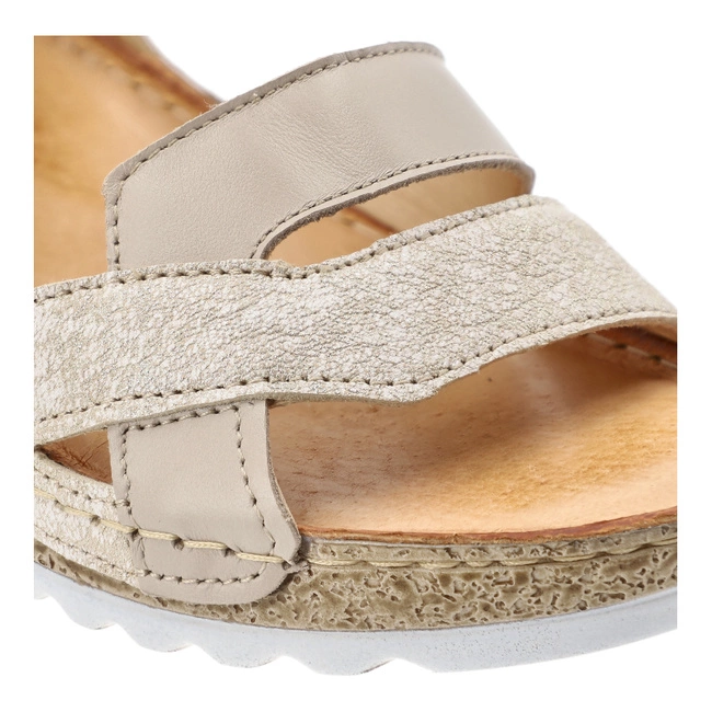 Sandále WASAK - 0757 Beż+Złota Mozaika