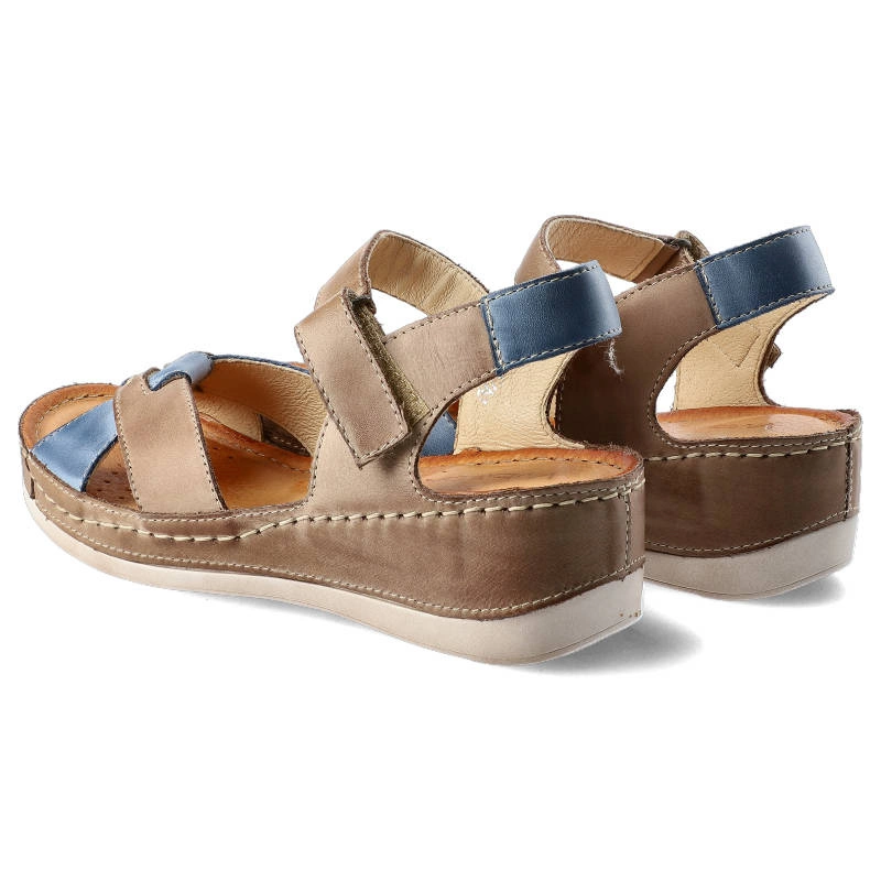 Sandále Wasak - 0473 Cappuccino+Jeans