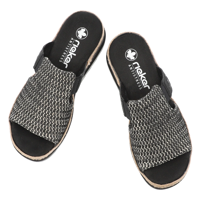 Šľapky RIEKER - V7953-00 Black Combination