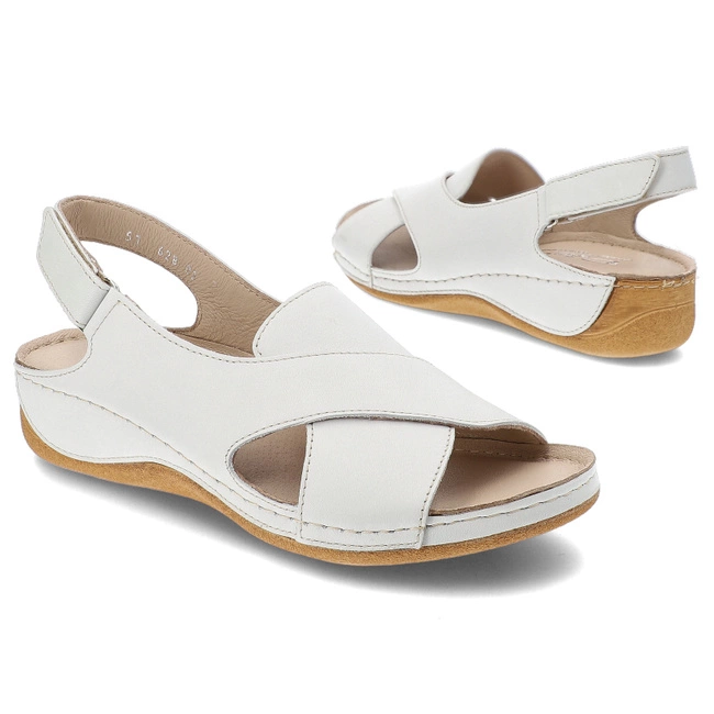 Sandále Pollonus - 5-1628-002 Avorio Perfo