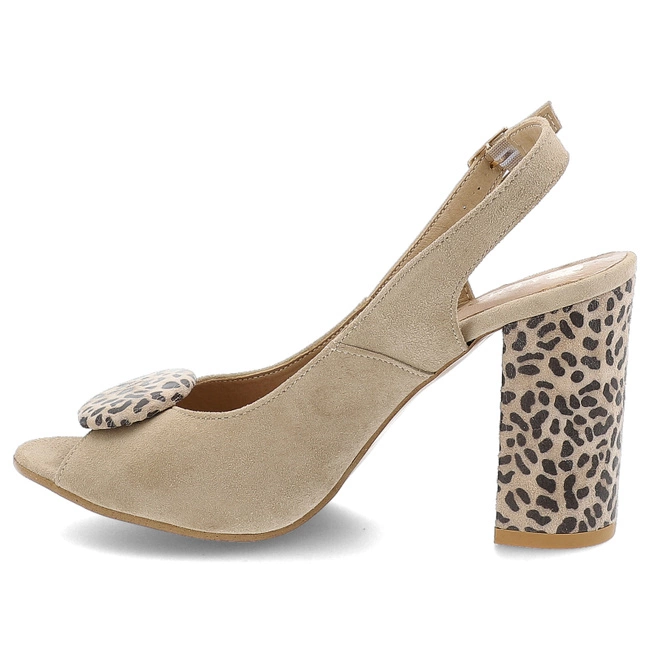 Sandále ARMODO - 1819 Beż Zamsz+Pantera