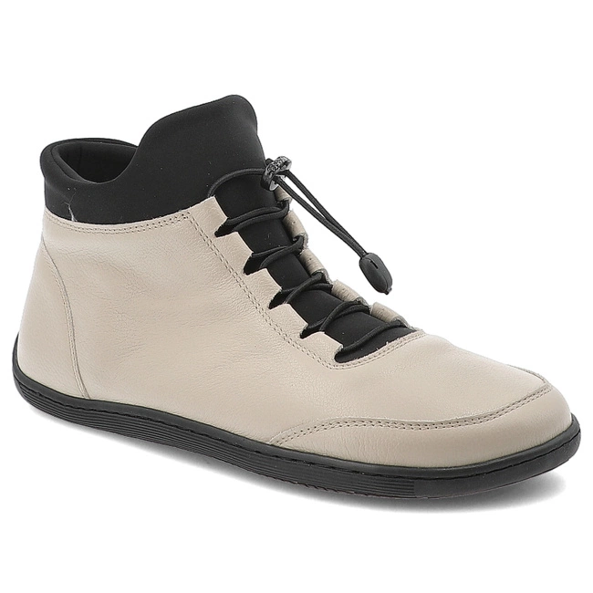 Šnúrovacie Členkové Topánky Barefoot WASAK - 0767 Ecru Groszek