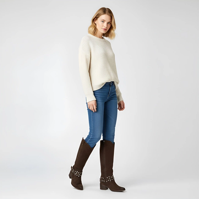 Čižmy KARINO - 5784/05-F Mokka/Welur