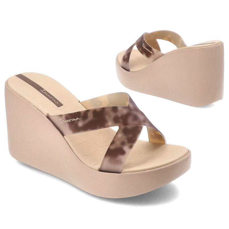 Šľapky Ipanema - 83520 High Fashion Slide Fem AQ407 Beige/Clear