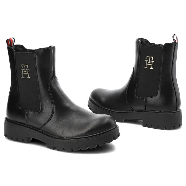Členkové Topánky Tommy Hilfiger - T3A5-32393-1355999-Chelsea Boot Black 999