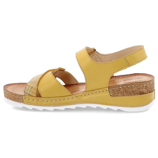 Sandále WASAK - 0620 Żółty Groszek+Kratka