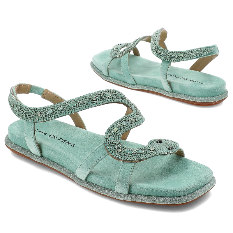 Sandále Alma en Pena - V240850 Suede Mint