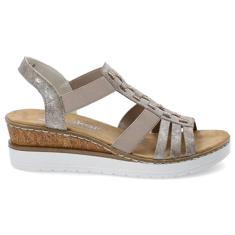 Sandále Rieker - V3822-90 Metallic
