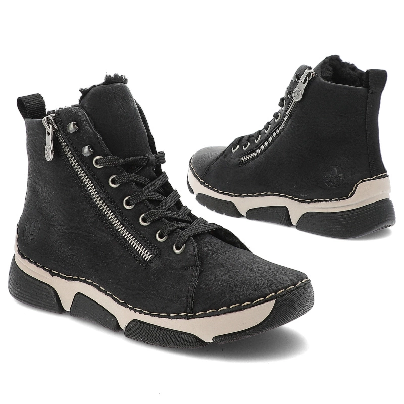 Šnúrovacie Členkové Topánky RIEKER - 45920-01 Black