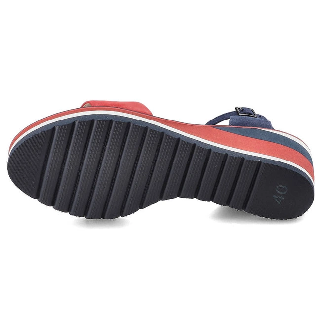 Sandále Damiss - DS-269 Czerwony Zamsz/Granat Zamsz