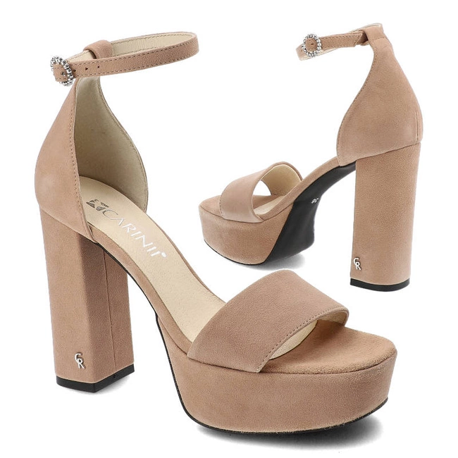 Sandále Carinii - B8846_-S37-000-000-F73 Beż