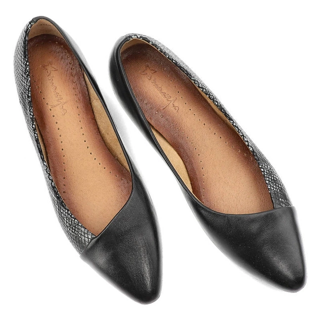 Baleríny Maciejka - 01803-34/00-5 Czarny/Szary Wąż