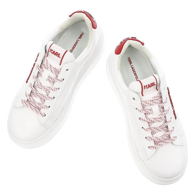 Tenisky KARL LAGERFELD - KL63514V 01D WhiteLthr W/Red