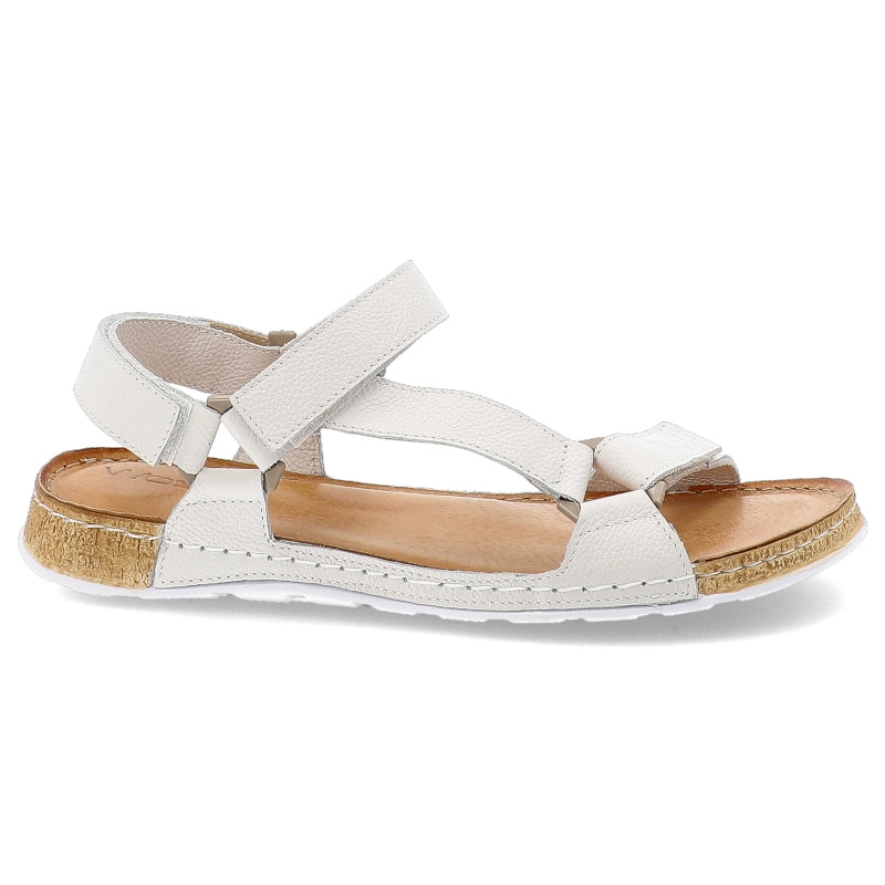 Sandále WASAK - 0782 Biały Groszek