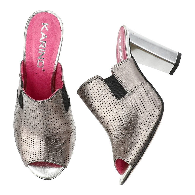 Šľapky Karino - 1847/078-P Srebrny