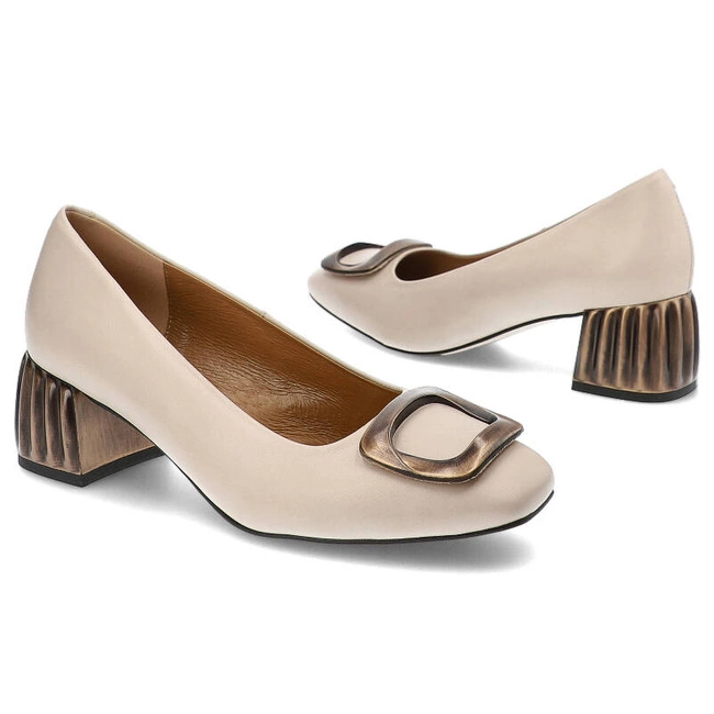 Lodičky ESPIRITO by DAREX - C-1198/14 Beż Mustang/Ozdoba