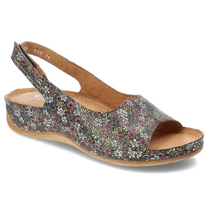 Sandále Pollonus - 5-0920-076 Nubuk Szary 1 Kwiaty