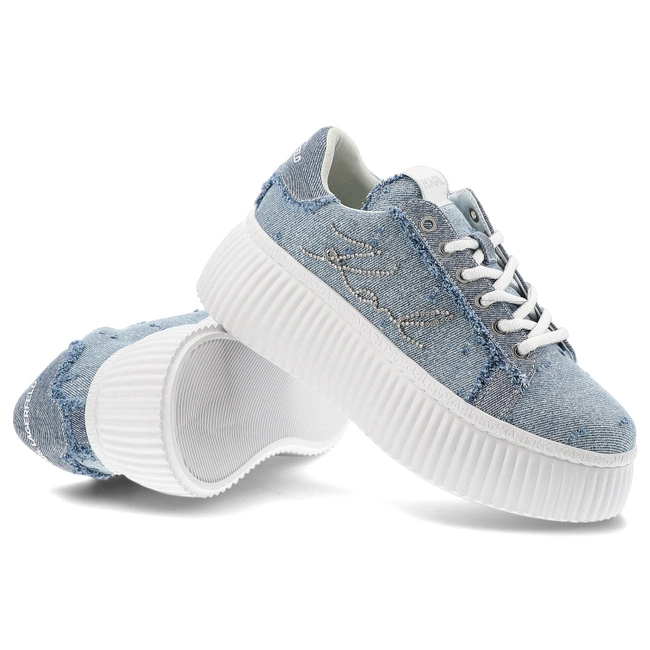 Tenisky KARL LAGERFELD - KL42372S DBS Blue Denim w/Silver
