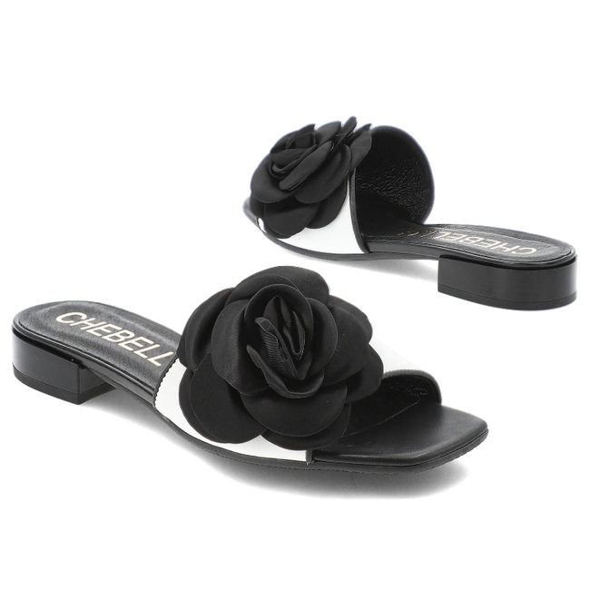 Šľapky CHEBELLO - 4673_-196-000-PSK-S378 Biały/Czarny